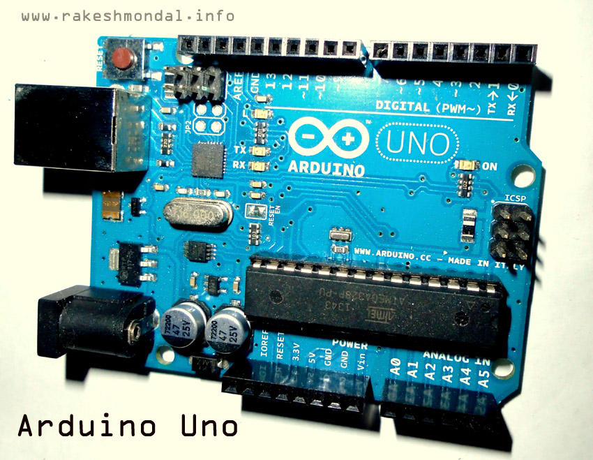 Arduino Uno – embedded microcontroller development board top view 