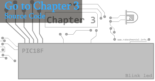 Chapter 3 for pic18f4550 programming , Source code and program
