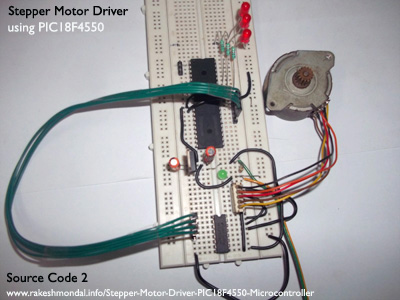 Stepper Motor Step sequence PIC18F4550