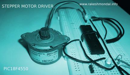 Stepper Motor Driver tutorial using PIC18F4550 Microcontroller , PIC18F4550 stepper Motor interface