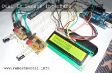 Interface single and Dual IR Infrared sensor with Arduino and LCD